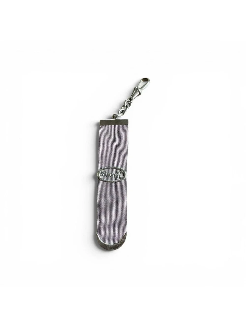 Vintage Bosch Advertising Mesh Watch Fob Pocket Watch Chain Silver Tone